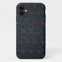 DAMASK SKULL TEAL PURPLE