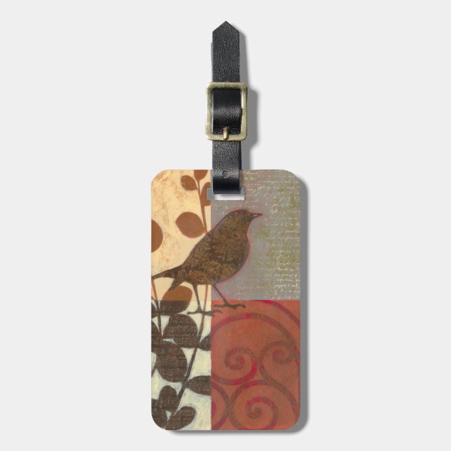 Damask Sparrow Luggage Tag (Front Vertical)