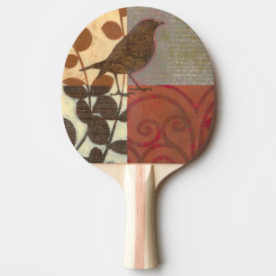 Damask Sparrow Ping Pong Paddle
