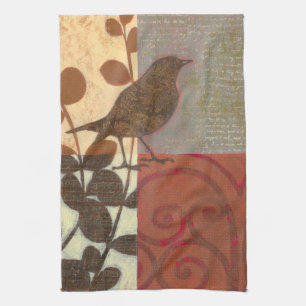 Damask Sparrow Tea Towel