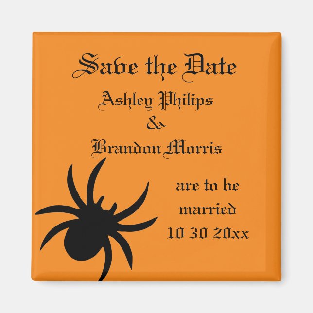Damask Spider Save the Date Magnet (Front)
