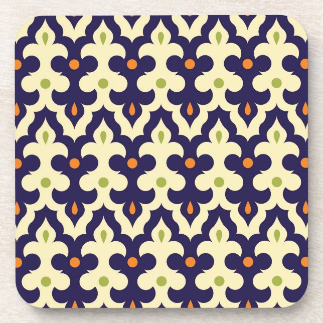 Damask Spring arabesque Moroccan pattern preppy Coaster (Front)