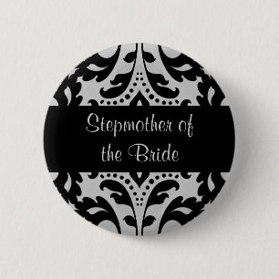 Damask stepmother bride 6 cm round badge