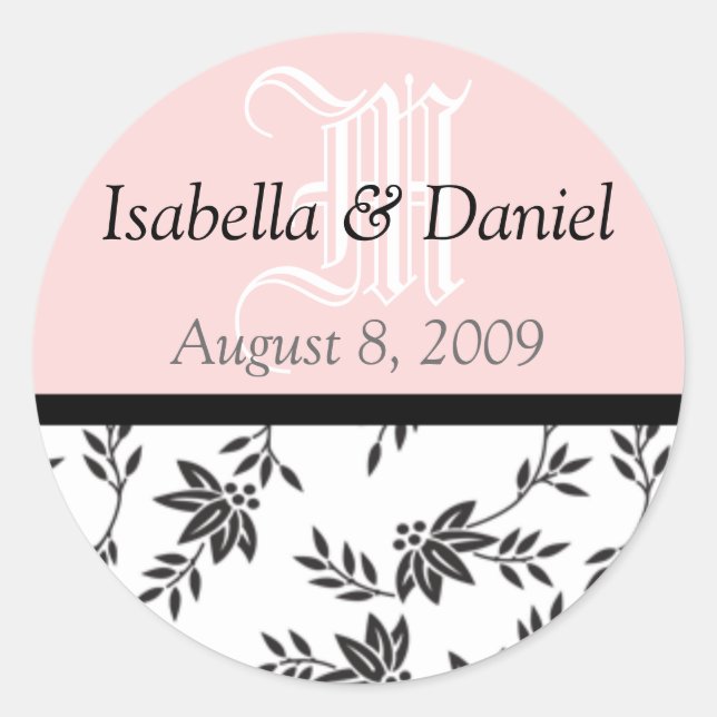 Damask Stickers Monograms Gifts Seals (Front)