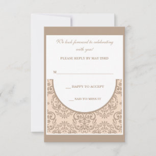 Damask Style Reply Card