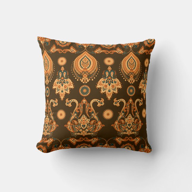 Damask style seamless floral pattern cushion (Front)