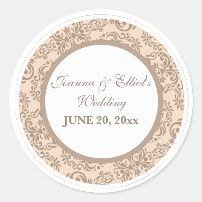 Damask Style Sticker (Front)