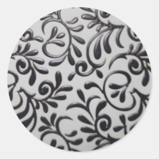 Damask Swirl Round Sticker