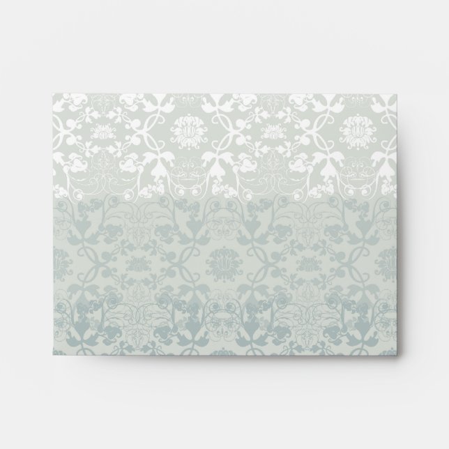 Damask Swirls Lace Dream Custom Wedding Envelope (Front)