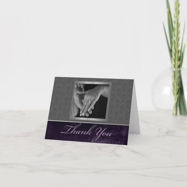 Damask Thank You Card (Front)