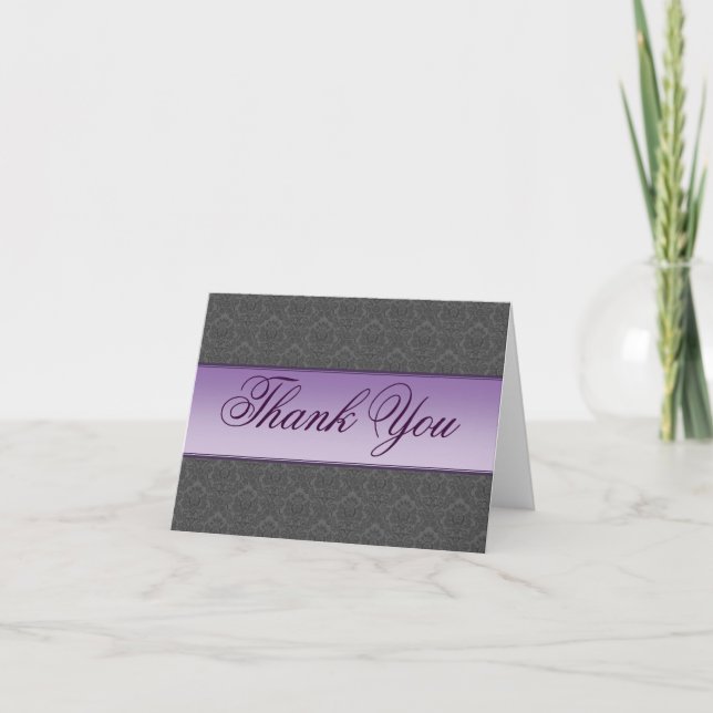 Damask Thank You Card (Front)