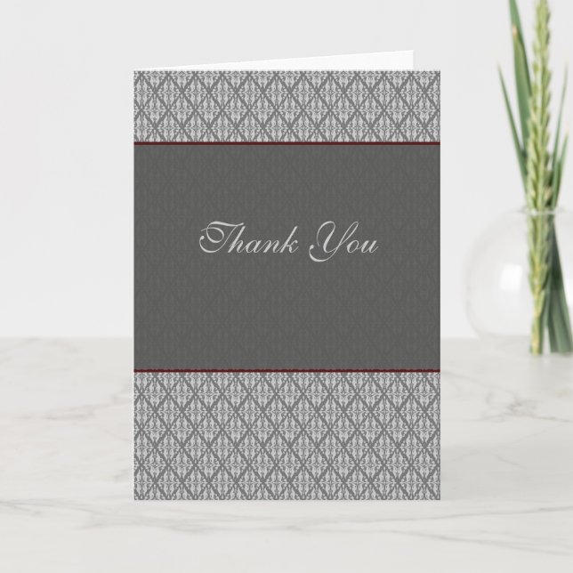 Damask Thank You Card (Front)