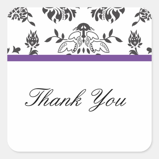 Damask Thank You Envelope Seal (Front)