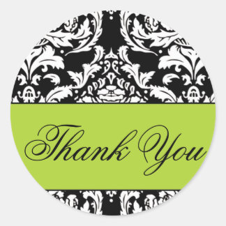 Damask Thank You Sticker