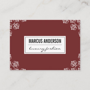 Damask Trim / Dark Red Business Card
