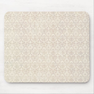 Damask Vanilla Pattern Mouse Pad