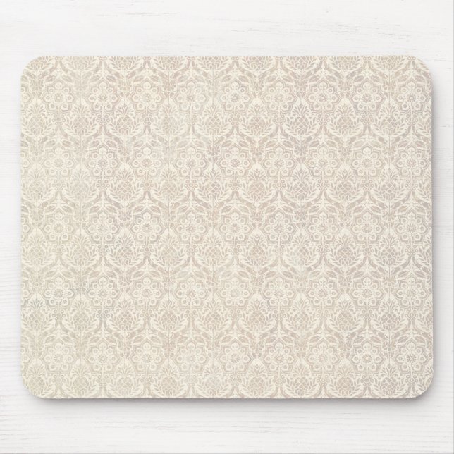 Damask Vanilla Pattern Mouse Pad (Front)
