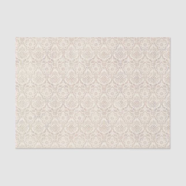 Damask Vanilla Pattern Tissue Paper (Front)