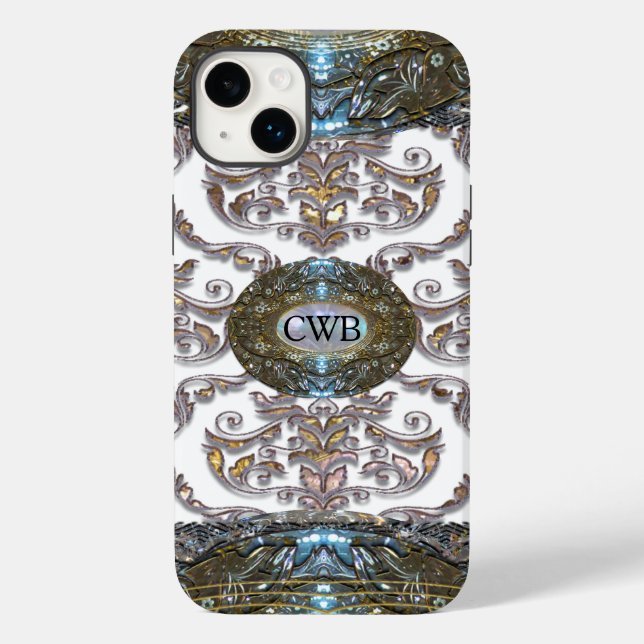 Damask Veyla Baroque Monogram Case-Mate iPhone Case (Back)
