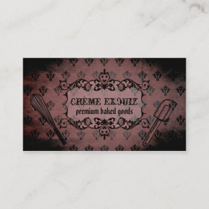 damask vintage chic baking bakery baker elegant business card