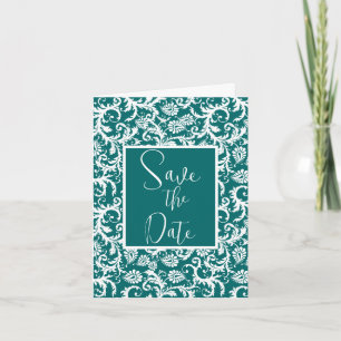 Damask Vintage Floral Any Colour Thank You Card
