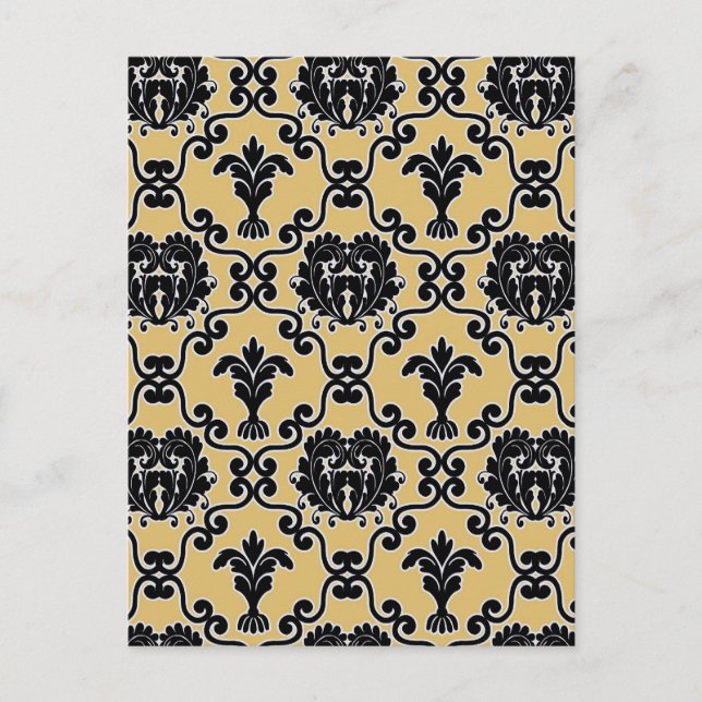 Damask vintage paisley wallpaper floral pattern postcard (Front)