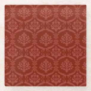 Damask wallpaper 3 glass coaster