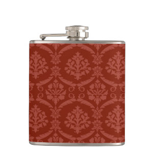 Damask wallpaper 3 hip flask