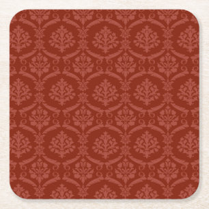 Damask wallpaper 3 square paper coaster