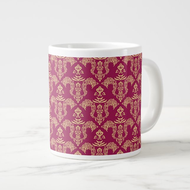 Damask wallpaper 4 large coffee mug (Front Right)