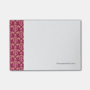 Damask wallpaper 4 post-it notes