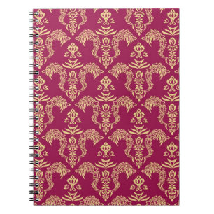 Damask wallpaper 4 spiral notebook