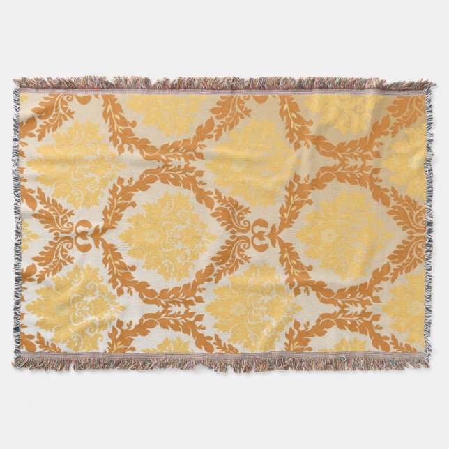 Damask wallpaper 5 throw blanket (Front)