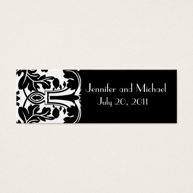 Damask Wedding Favour Gift Tags (Front)