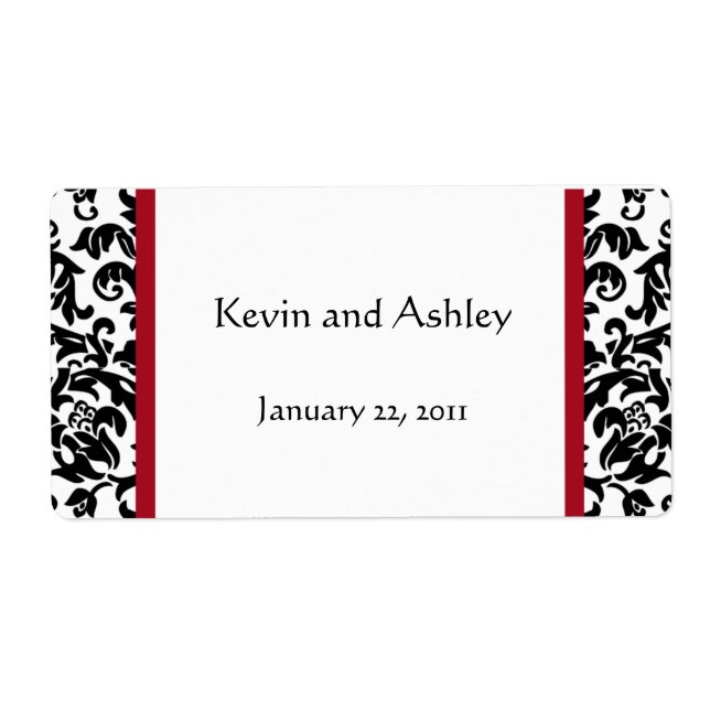 Damask Wedding Favour Labels (Front)
