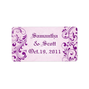 Damask Wedding Favour Labels