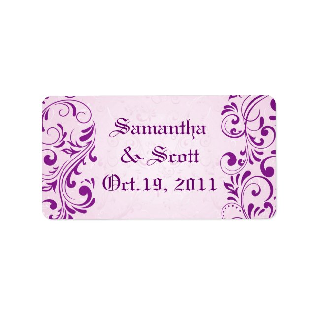 Damask Wedding Favour Labels (Front)