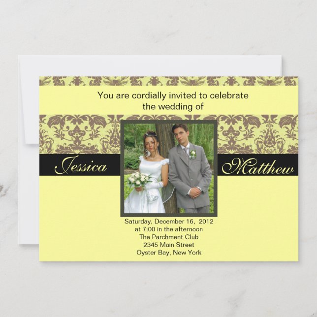 Damask Wedding Invitation (Front)