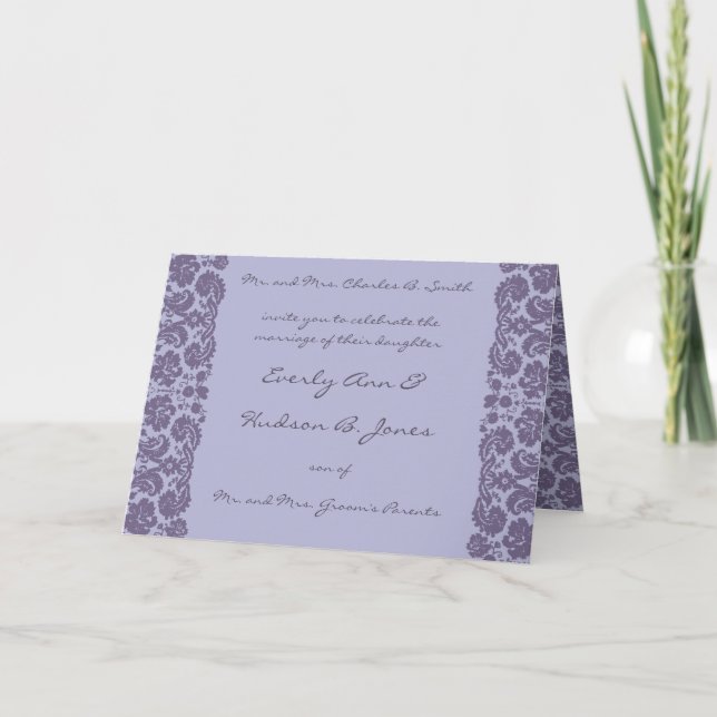 Damask Wedding Invitation -Choose BackGround (Front)