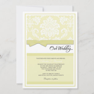 Damask Wedding Invitation in Cream