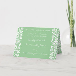 Damask Wedding Invitation White-Sage Green Choose