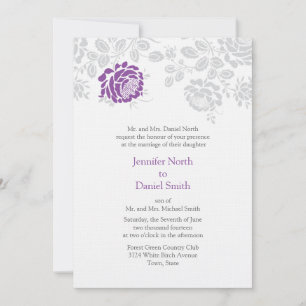 Damask Wedding Invitations Lavender And Grey