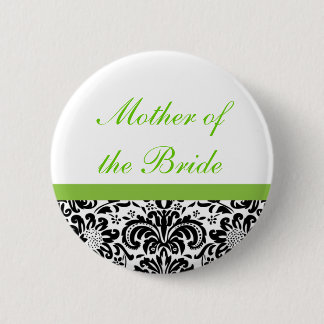 Damask Wedding Party Button