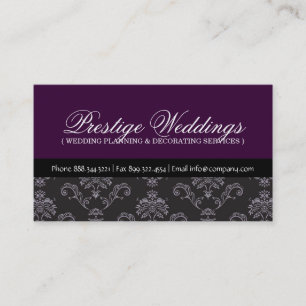 Damask Wedding Planner Business Card