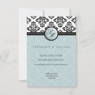 Damask Wedding Reception Card