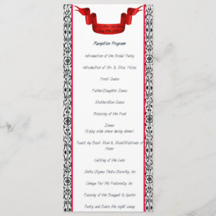 Damask Wedding Reception Program Programme