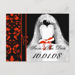 Damask Wedding Save The Date Announcement Postcard