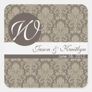 Damask Wedding Sticker