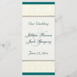 Damask White WEDDING Program Programme