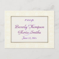 Damask White Wedding RSVP
